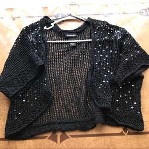 Lane Bryant Black Cropped Shrug w/Sequins 🖤 14/16